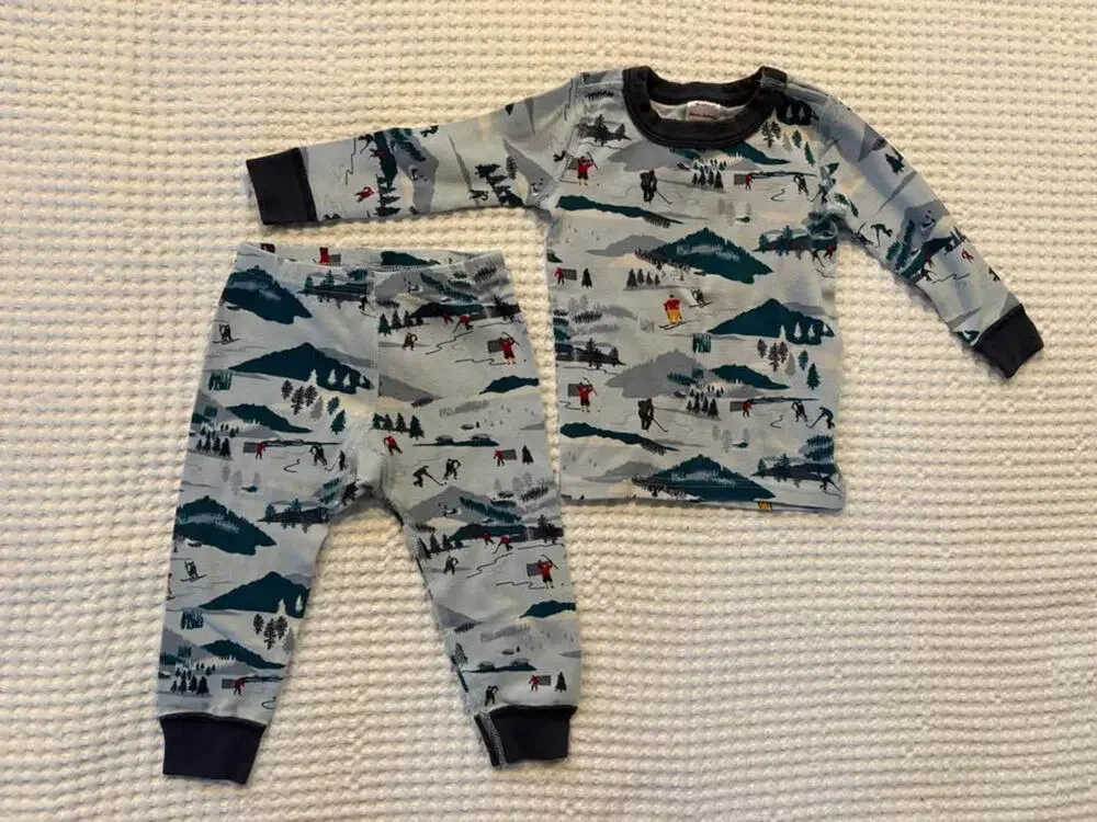 Hanna Andersson Winter Sports Hockey Ski 2-Piece Pajamas: 2T
